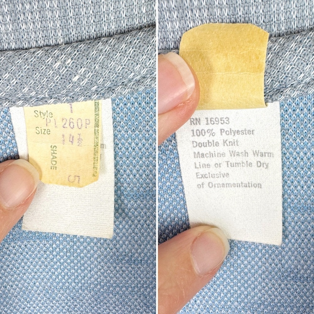 Vintage 70's Patterned Polyester Knit Blouse - image 5